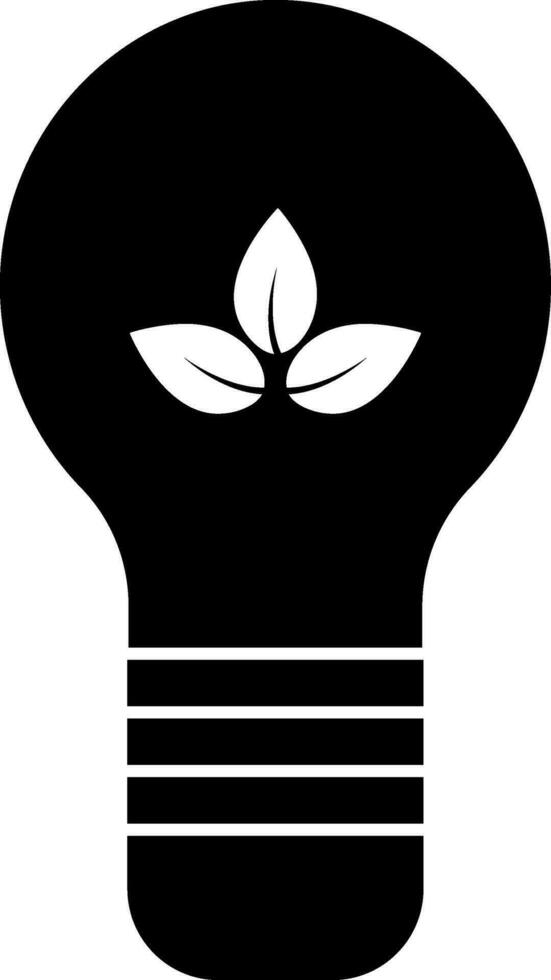 Flat style leaves in bulb. vector