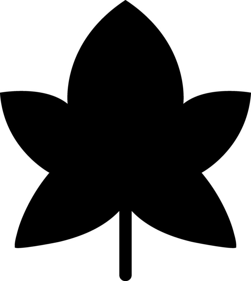 Flat style black maple leaf on white background. vector
