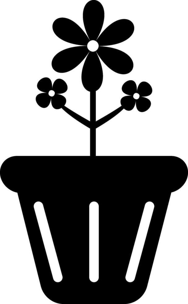 Flat style flower pot. vector