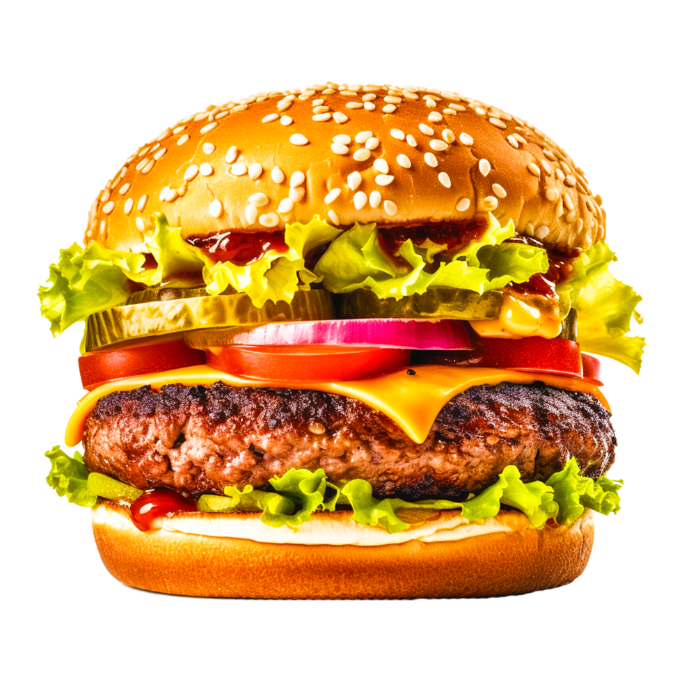 Beef burger Generative Ai png