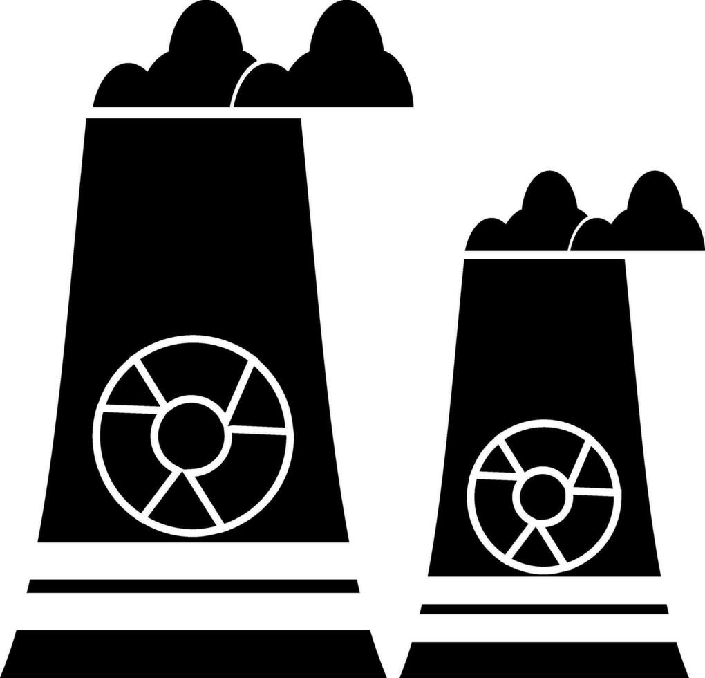 fábrica Chimenea en negro y blanco color. vector