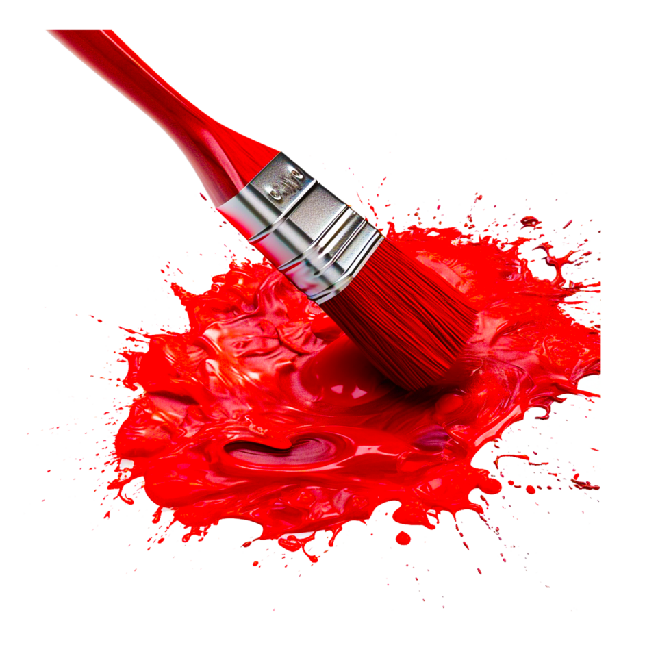 pinceau avec rouge peindre éclaboussure génératif ai png