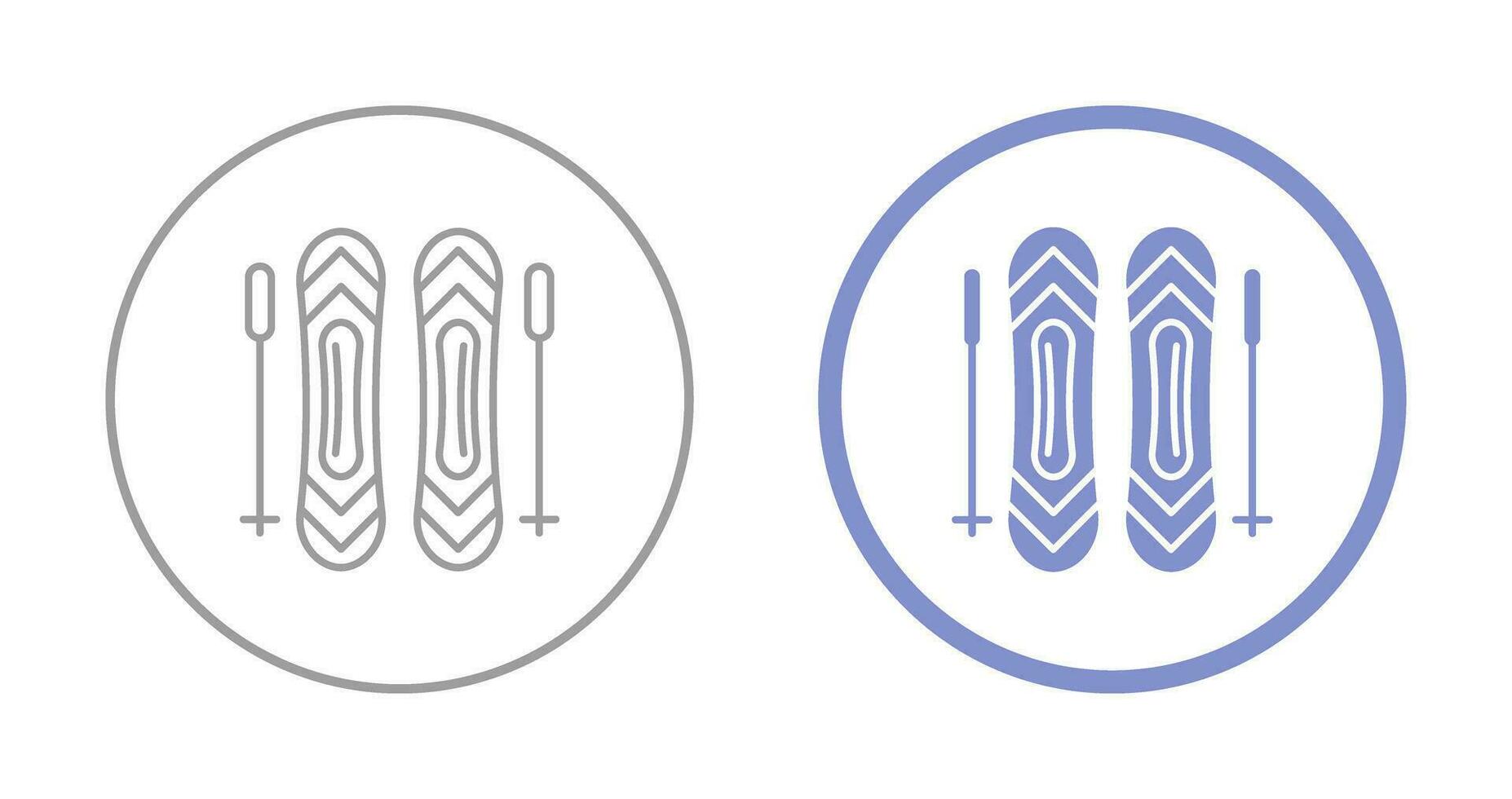 icono de vector de bastones de esquí