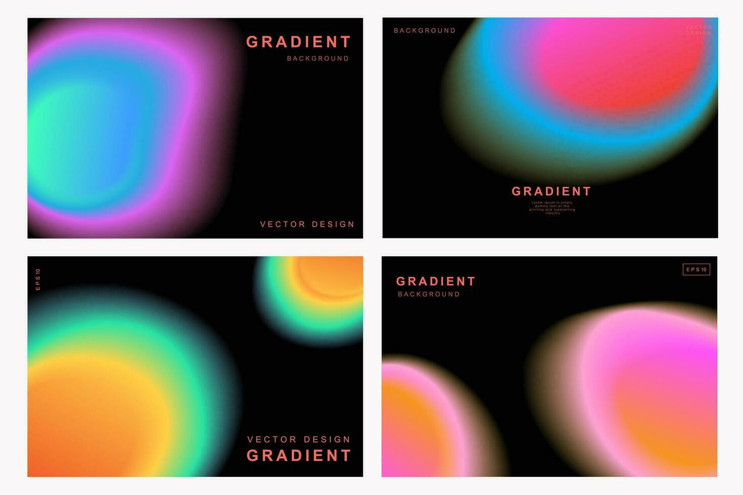 Set of creative covers or posters concept in modern minimal style for corporate identity, branding, social media advertising, promo. Minimalist cover design template with dynamic fluid gradient. vector