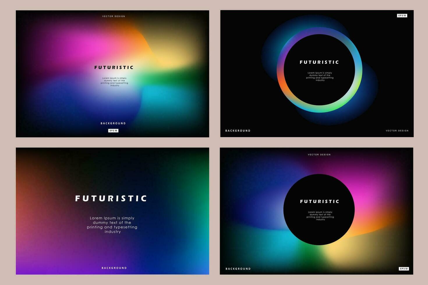Set of creative covers or posters concept in modern minimal style for corporate identity, branding, social media advertising, promo. Minimalist cover design template with dynamic fluid gradient. vector