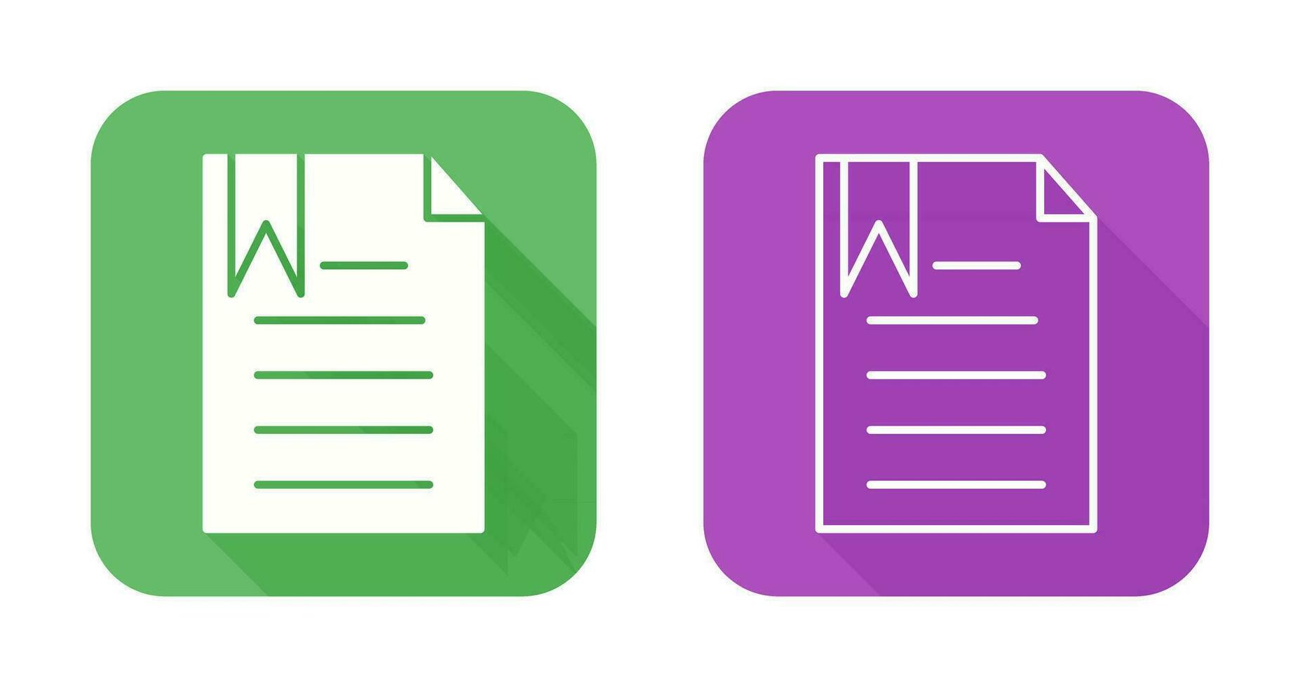 Unique Bookmarked Document Vector Icon