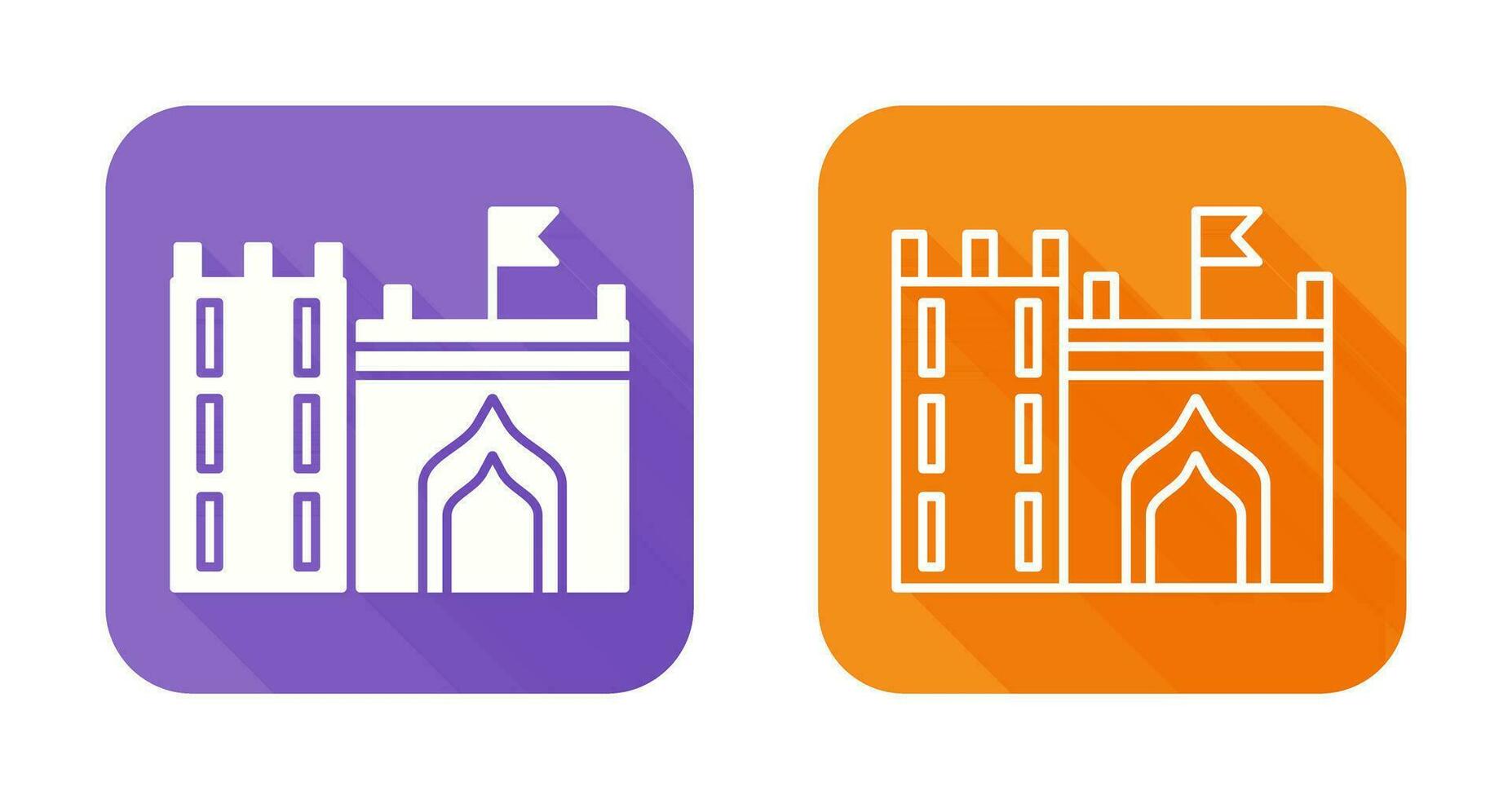 Castle with Flag Vector Icon