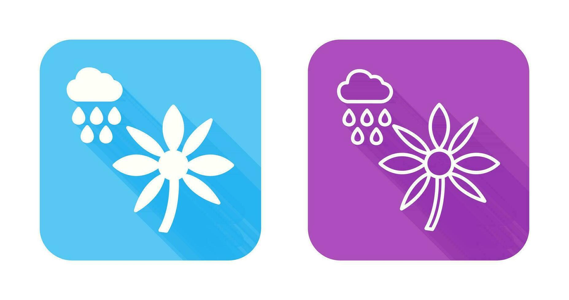 Flower with rain Vector Icon