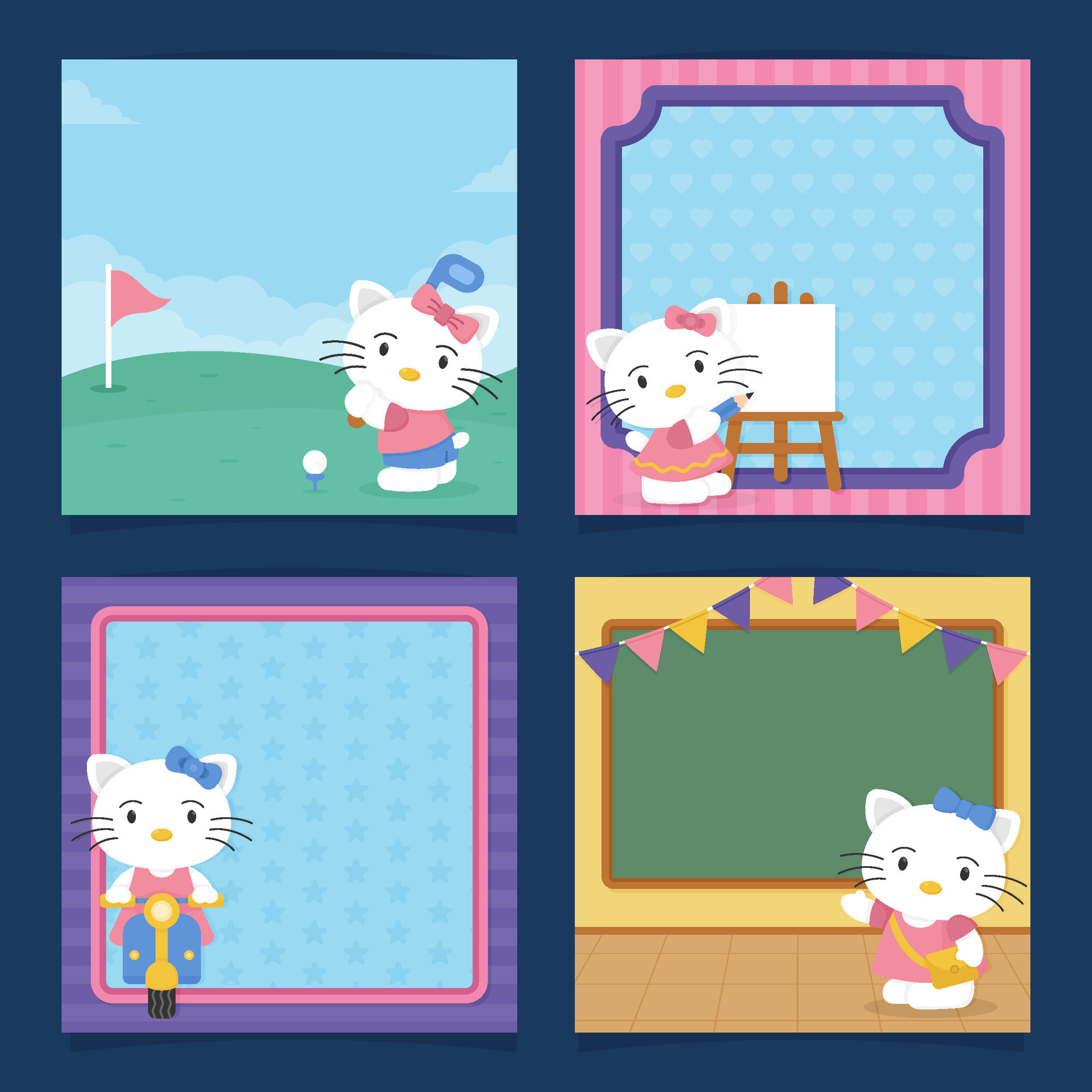 Cute Kitten Social Media Post Template 25318834 Vector Art at Vecteezy
