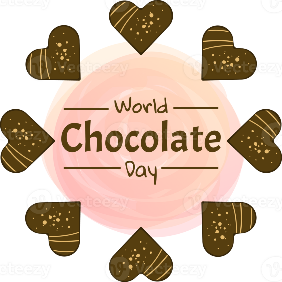 World chocolate day design sticker png. Chocolate blocks in cartoon style. Illustration isolated on transparent background. png