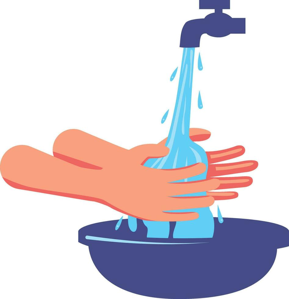 Washing hands with soap and water. Hygiene concept. Vector illustration