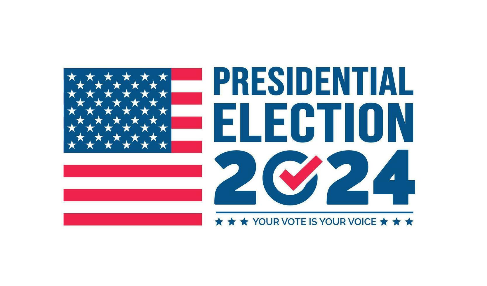USA 2024 Presidential Elections Event Banner, background, card, poster design. Presidential Elections 2024 Banner with American colors design and typography. Vote day, November 5. US Election. vector