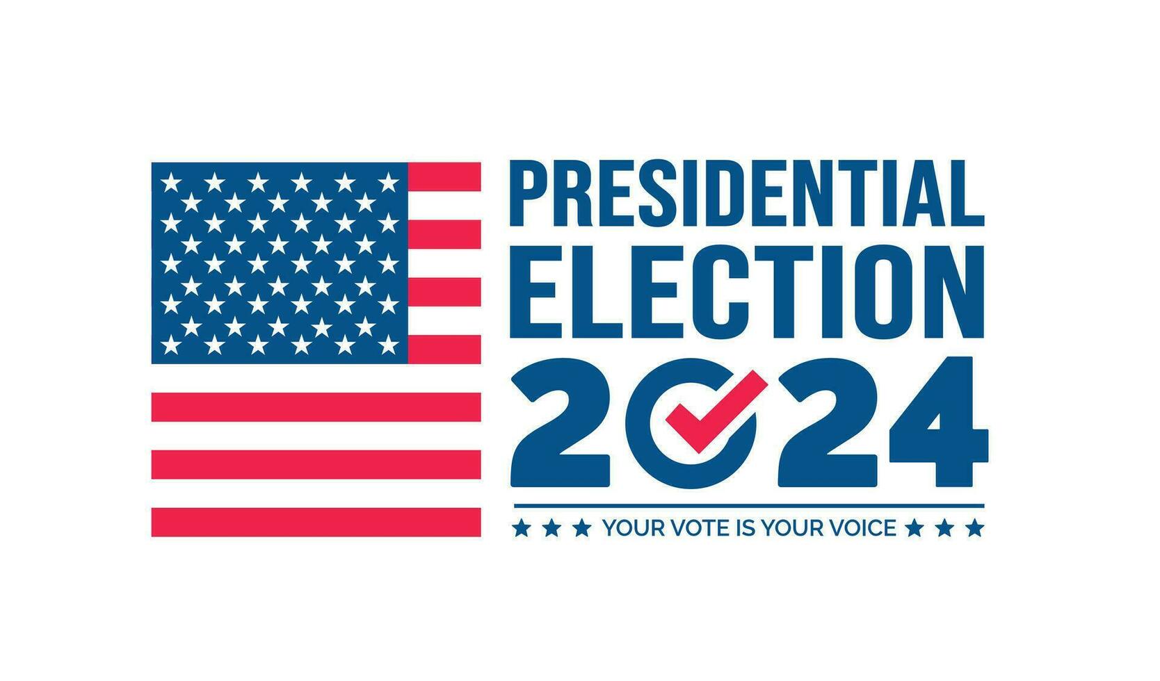 Estados Unidos 2024 presidencial elecciones evento bandera, fondo, tarjeta, póster diseño. presidencial elecciones 2024 bandera con americano colores diseño y tipografía. votar día, noviembre 5. nosotros elección. vector