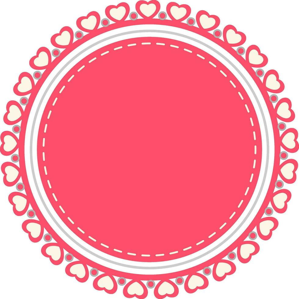 Decorative frame with hearts. vector