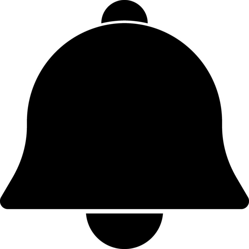 Isolated bell in Black and white color. Glyph icon or symbol. vector