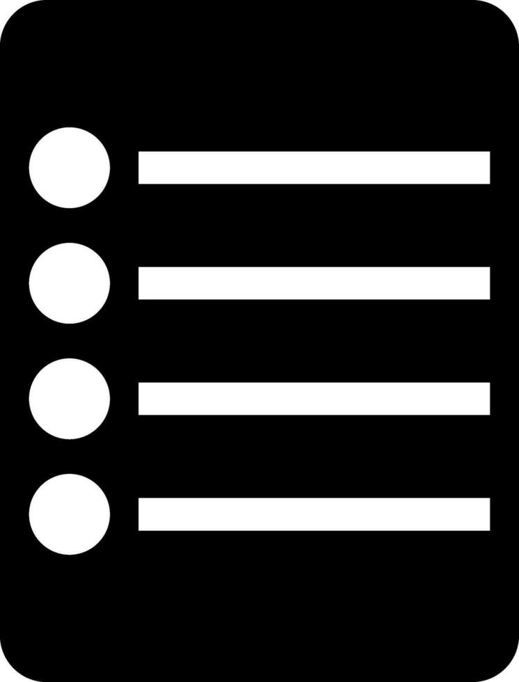 Black and white document in flat style. Glyph icon or symbol. vector