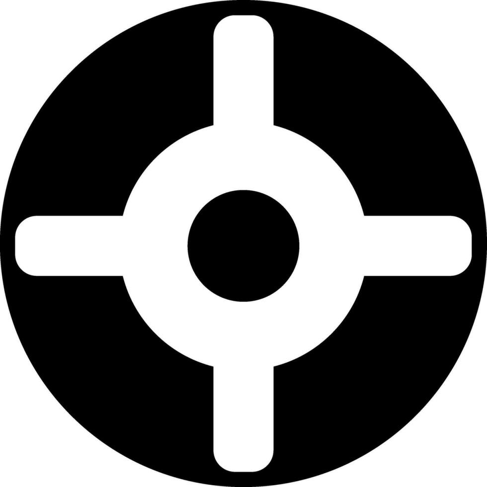 plano estilo negro y blanco timón. glifo icono o símbolo. vector