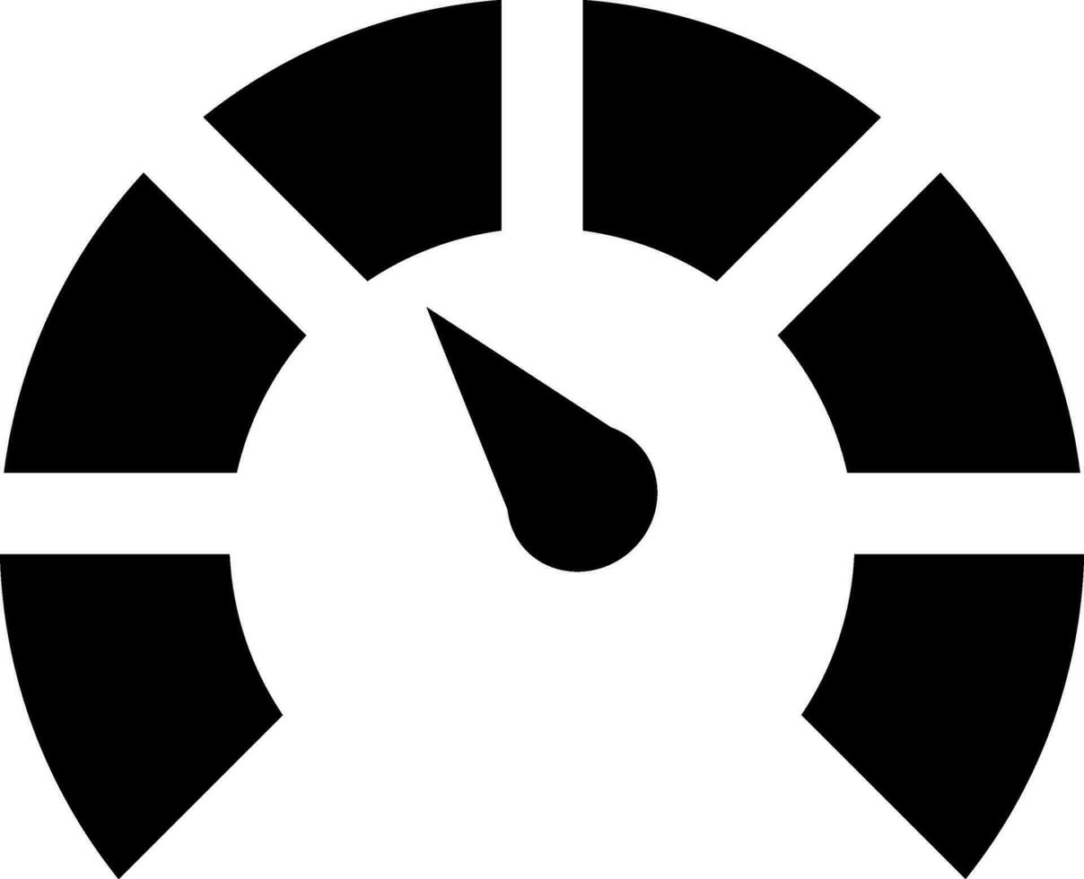 Black speedometers on white background. Glyph icon or symbol. vector