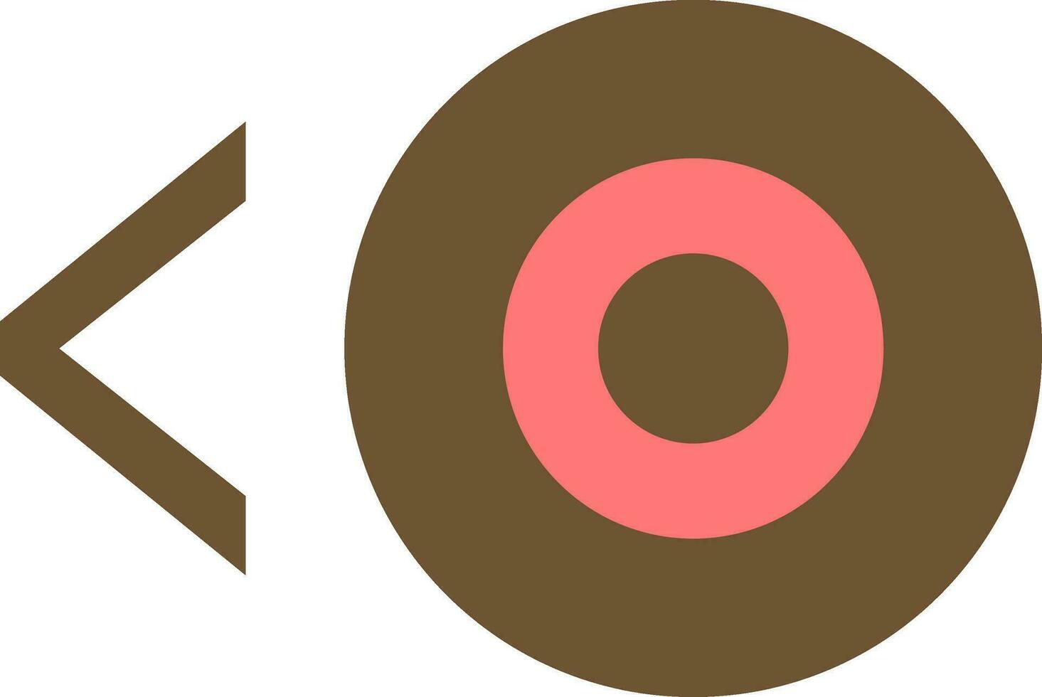 Flat illustration of rewind button in brown color. vector