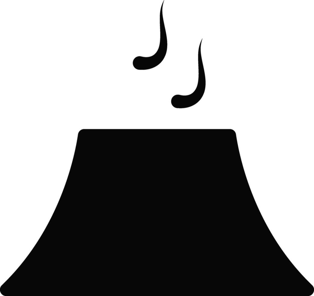Illustration of a volcano in black color. vector