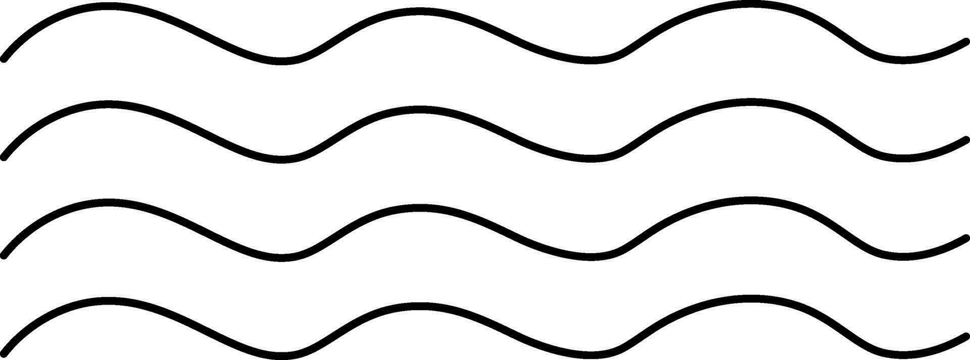 Black and white waves. vector