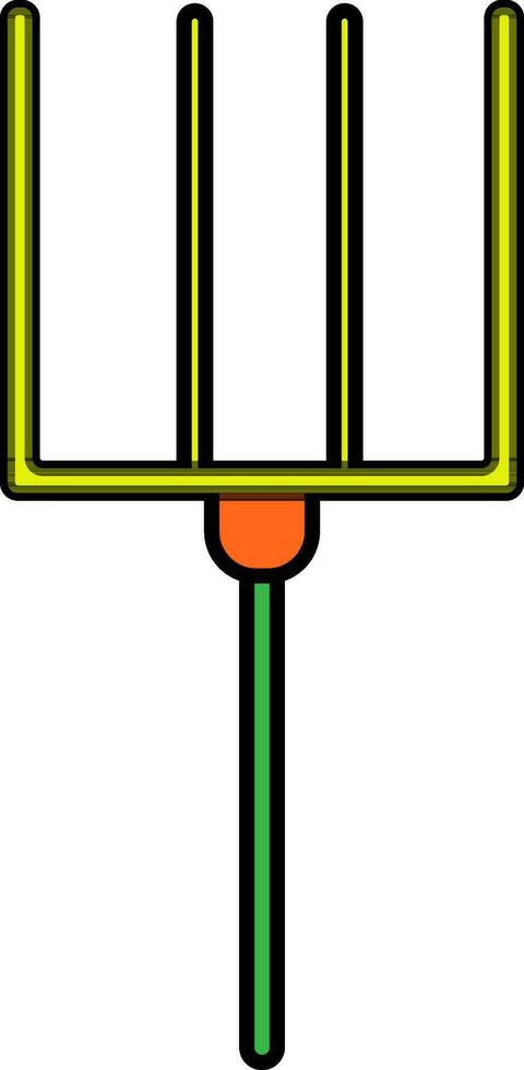 Isolated rake icon in flat style. vector