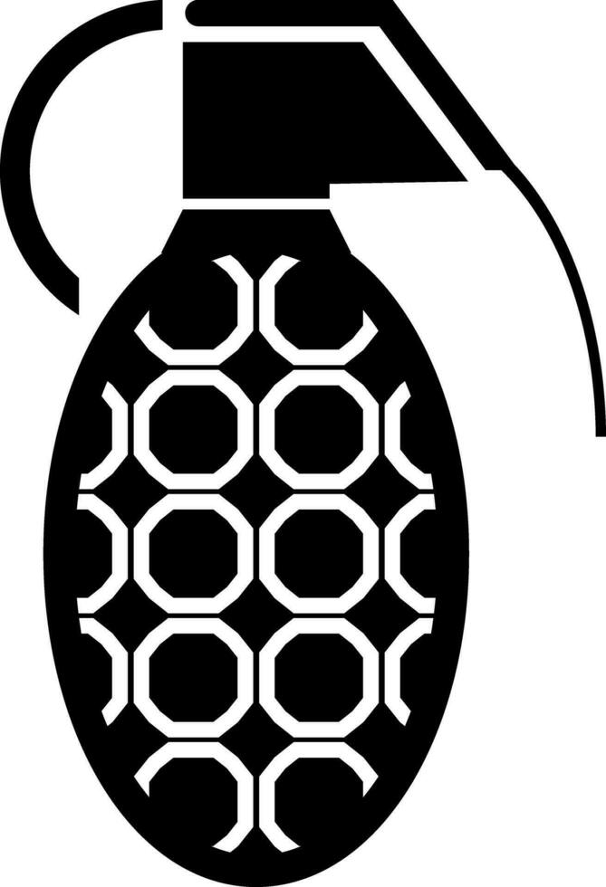 Illustration of a grenade in Black and White color. vector