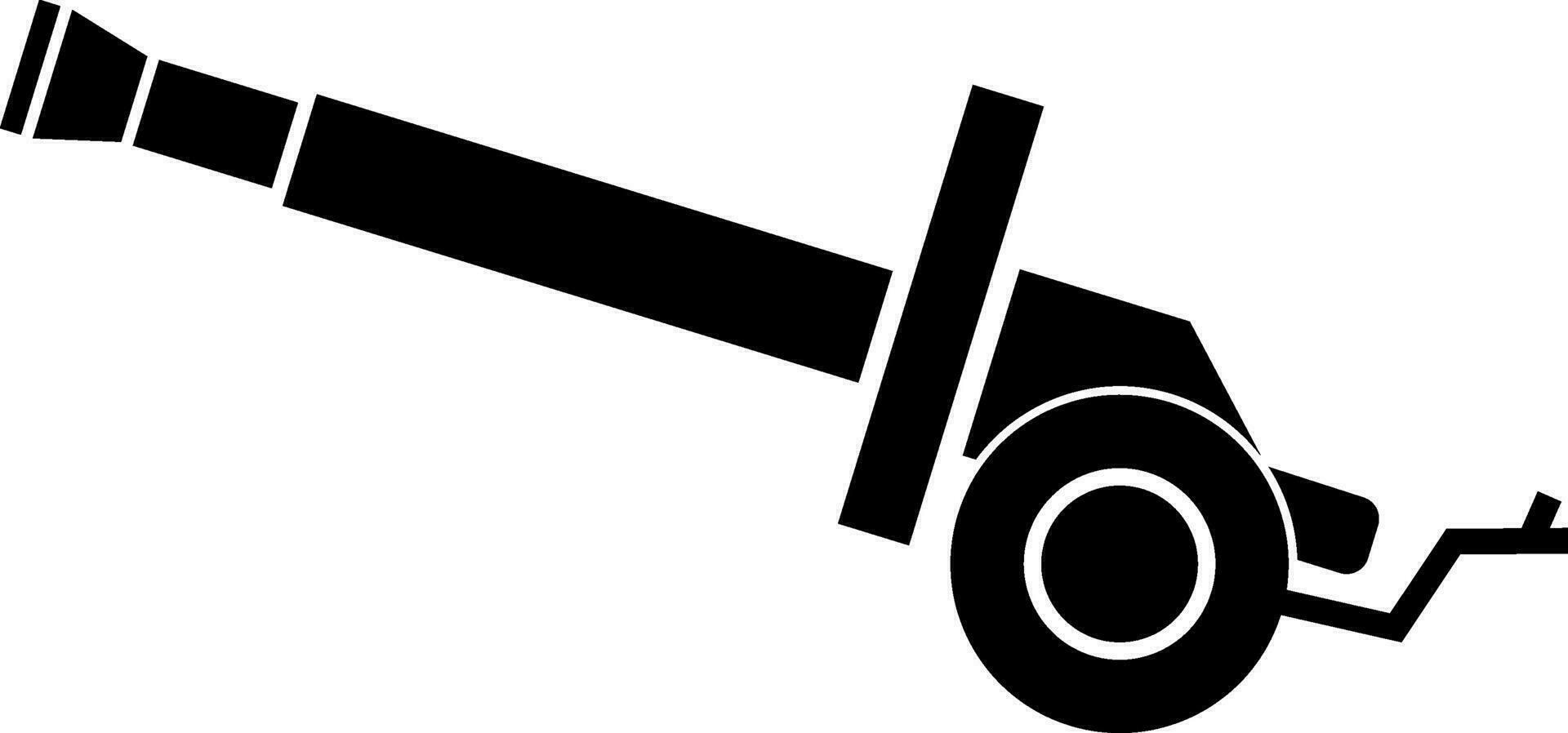 Black and White cannon in flat style. vector