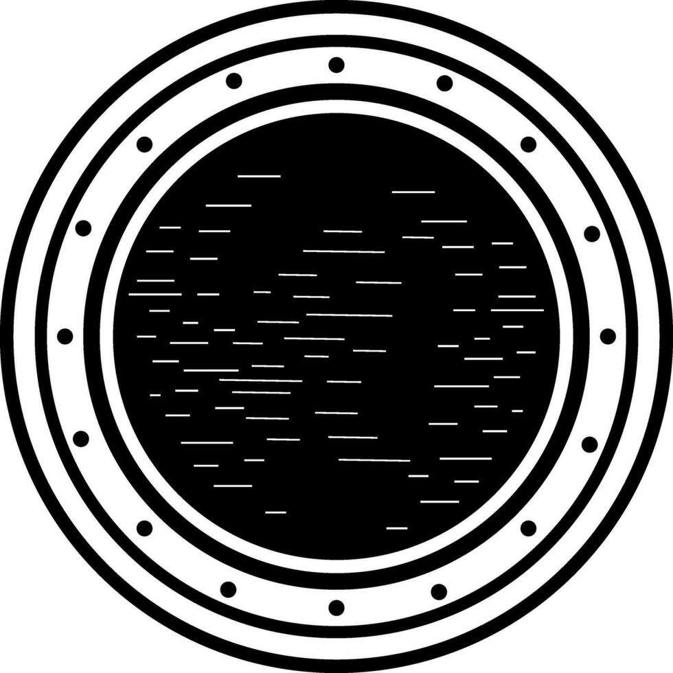 Illustration of a mine bomb in Black and White color. vector