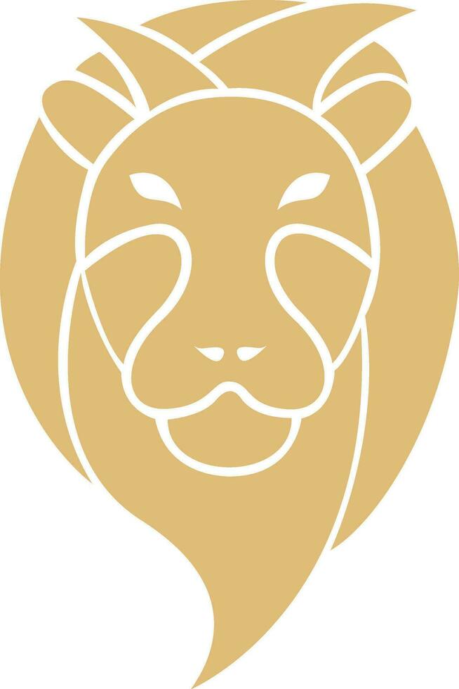 Lion face of leo in zodiac sign in illustration. vector