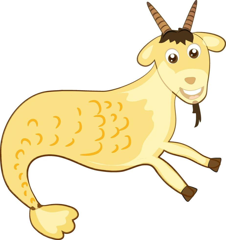 Zodiac sign in capricorn in fantastic animation for animal. vector