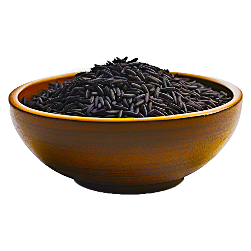 Black rice seeds generative ai png