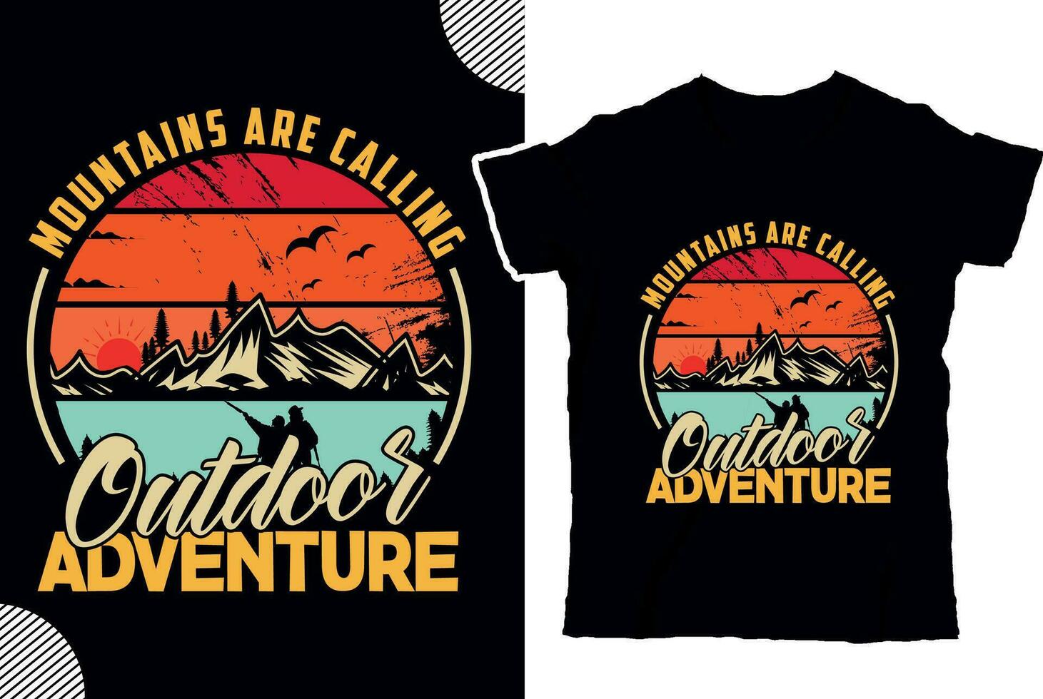 montañas son vocación al aire libre aventura, t camisa diseño vector