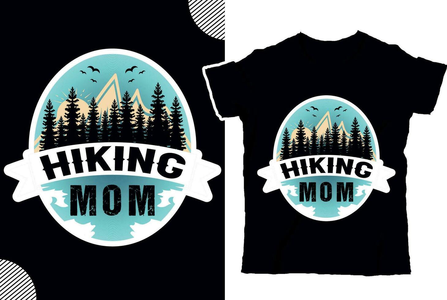 Hiking mom, t shirt design vector