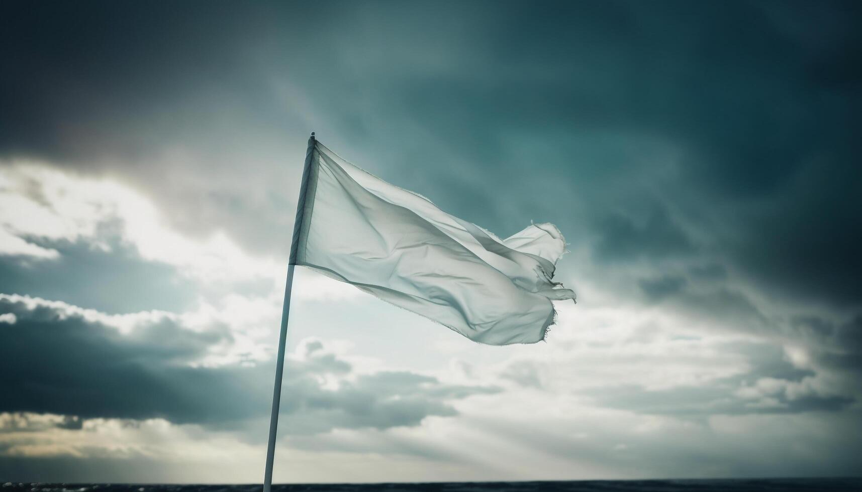 The waving flag symbolizes patriotism and freedom in dramatic motion photo