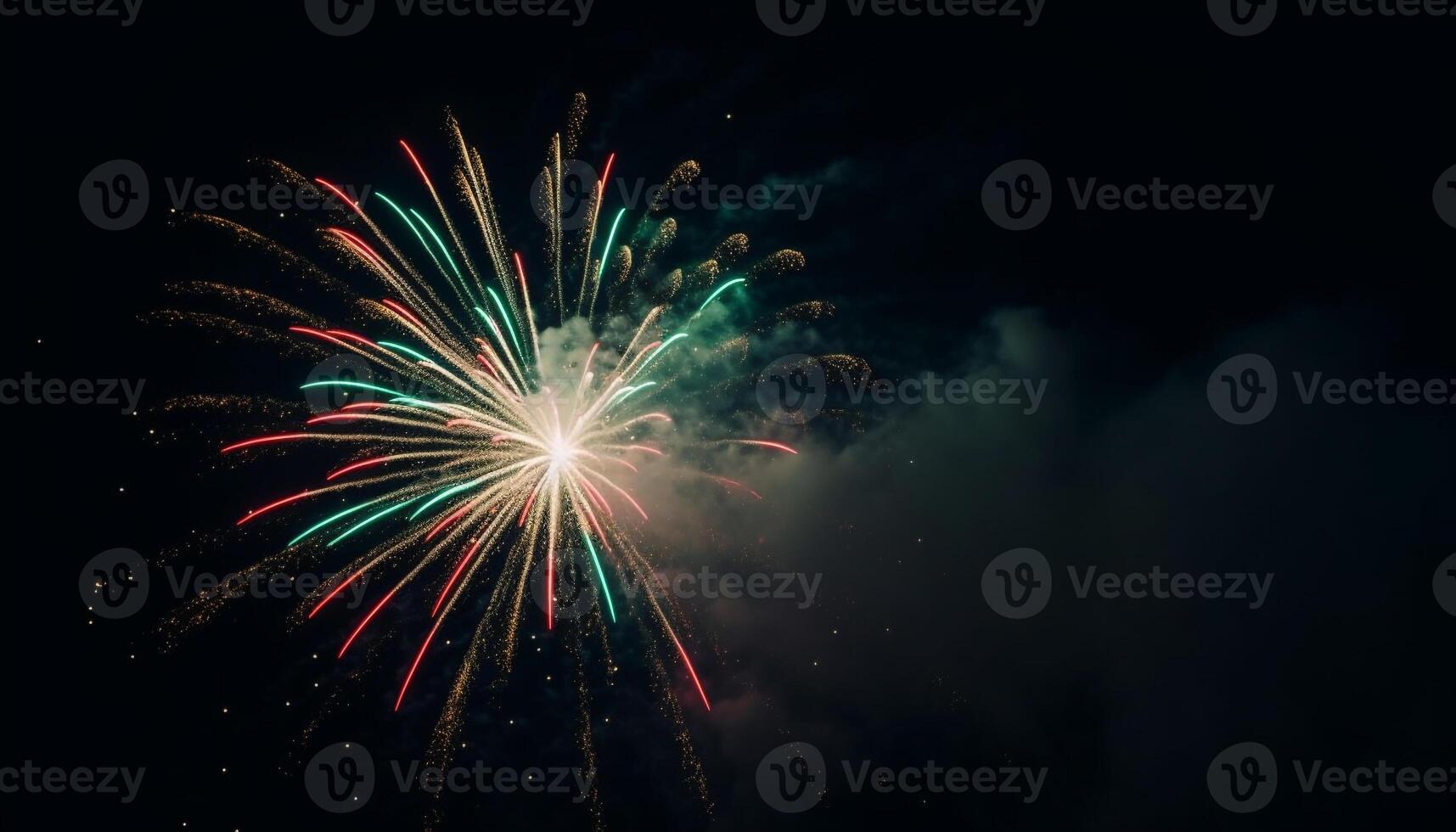fireworks exploding at night sky photo