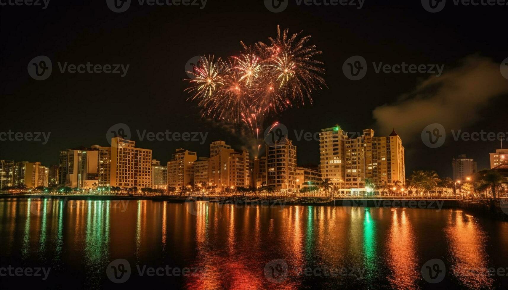 vibrante colores encender Vancouver frente al mar en un brillante celebracion generativo ai foto