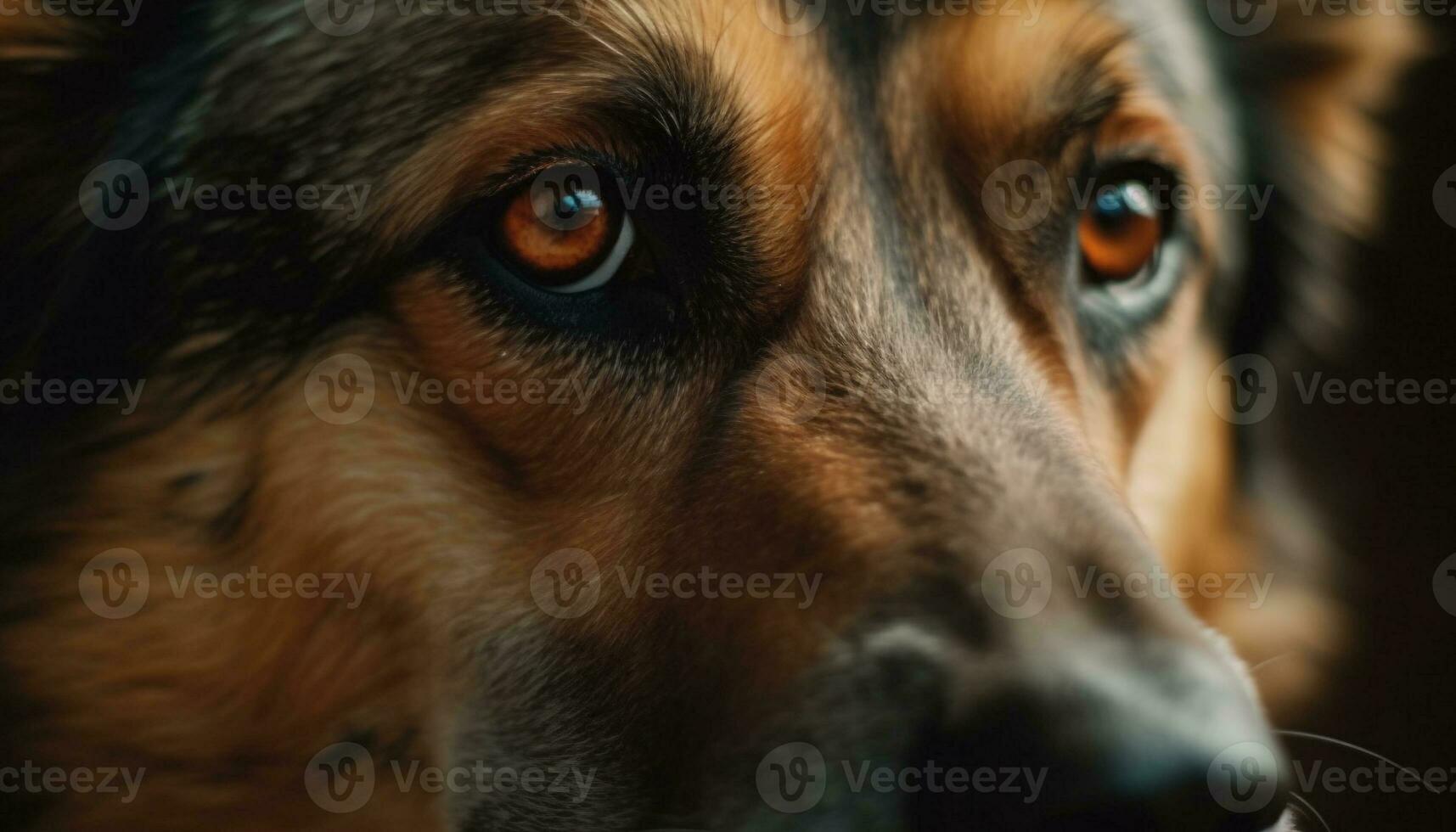 Close up portrait of a cute puppy, loyal and fun friend generative AI photo