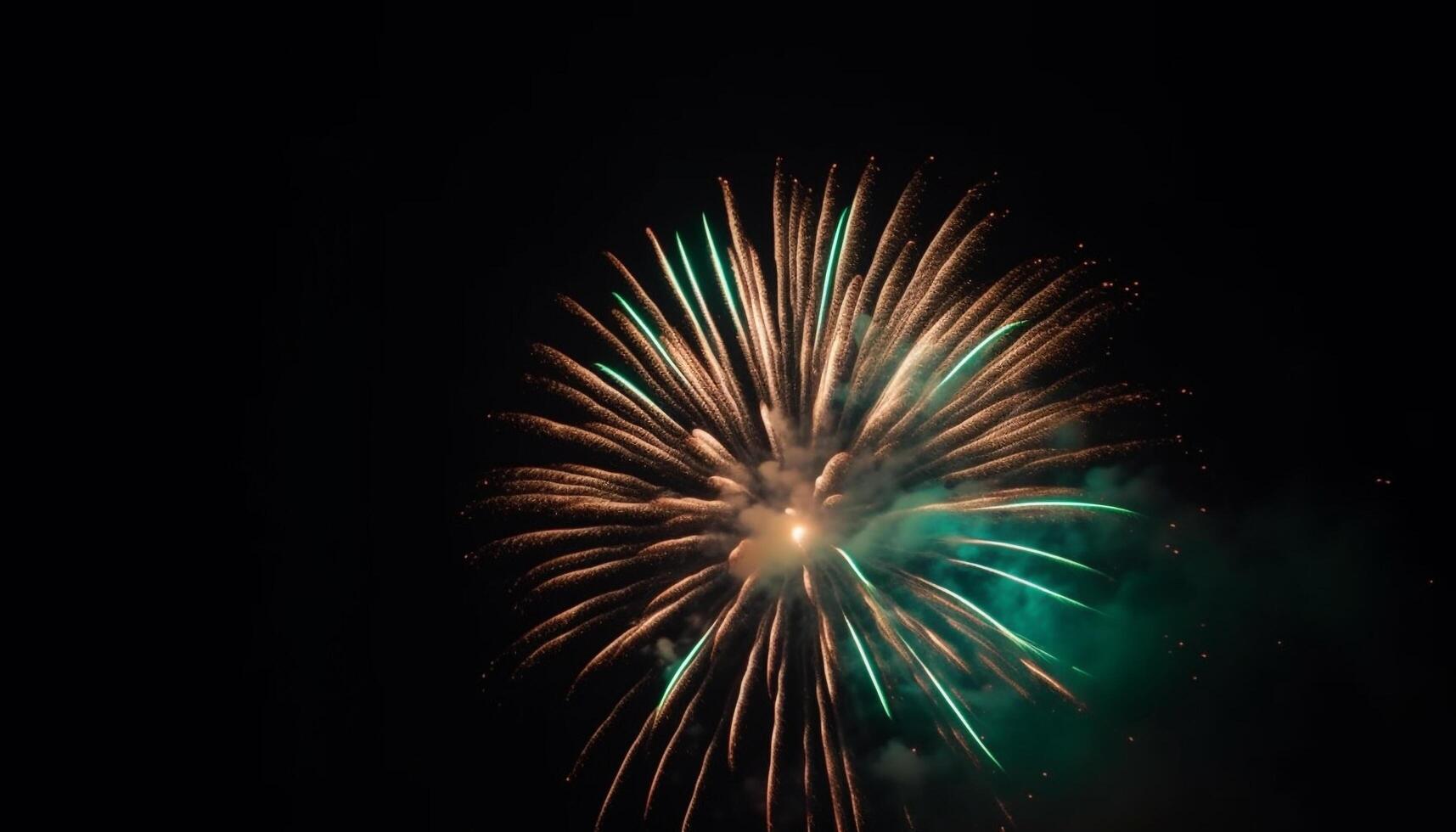 Vibrant colors explode in a bright firework display at dusk photo