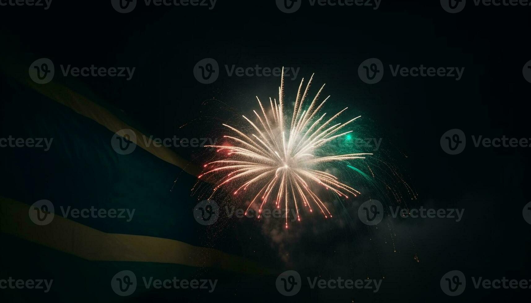 cuarto de julio celebracion vibrante colores, explotando fuegos artificiales, patriotismo generado por ai foto