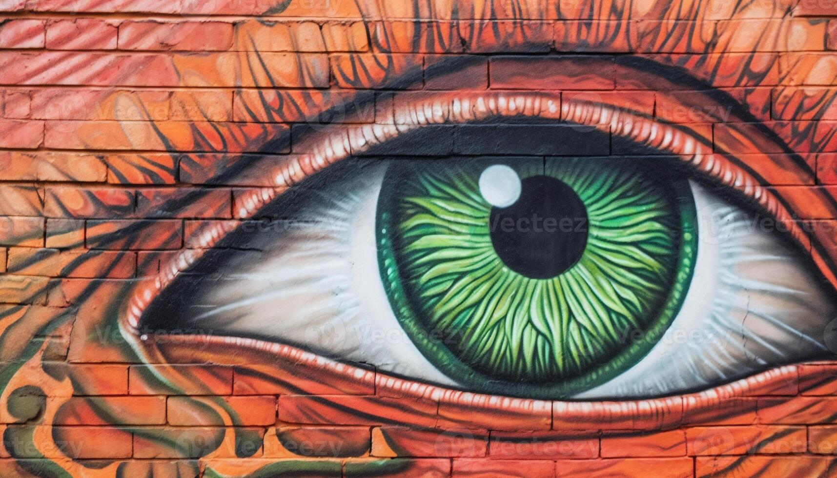 Vibrant beauty in digitally generated abstract eye design staring back generated by AI photo