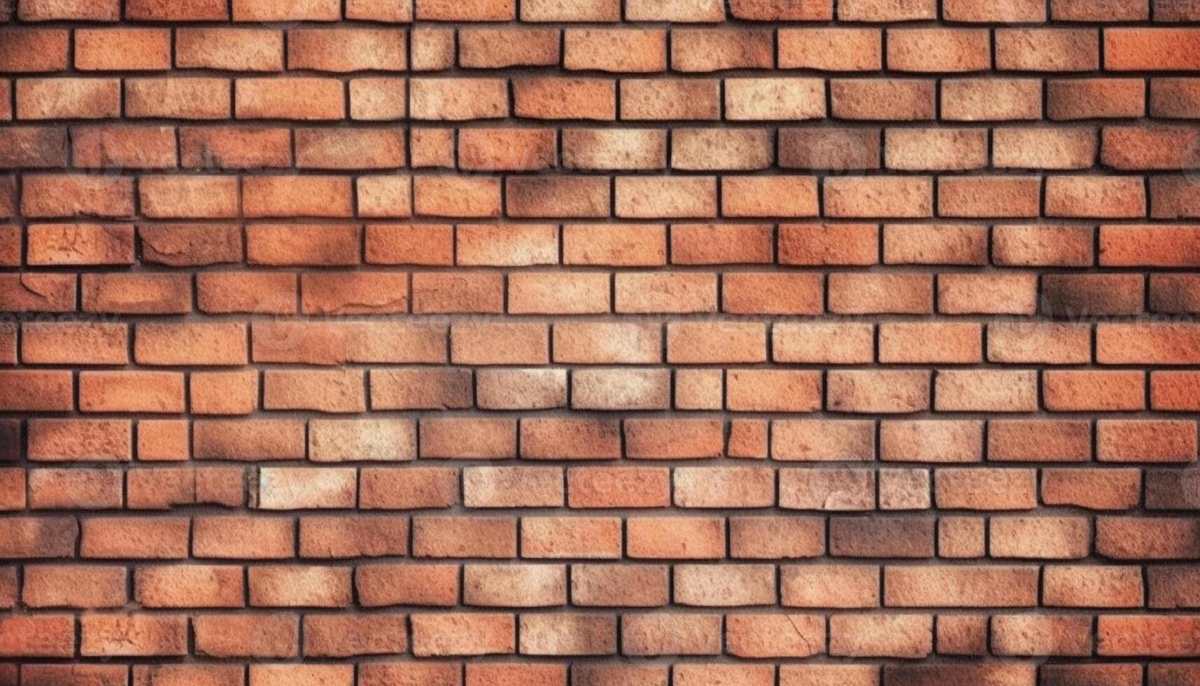Abstract pattern of old brick wall in retro style design generated by AI photo