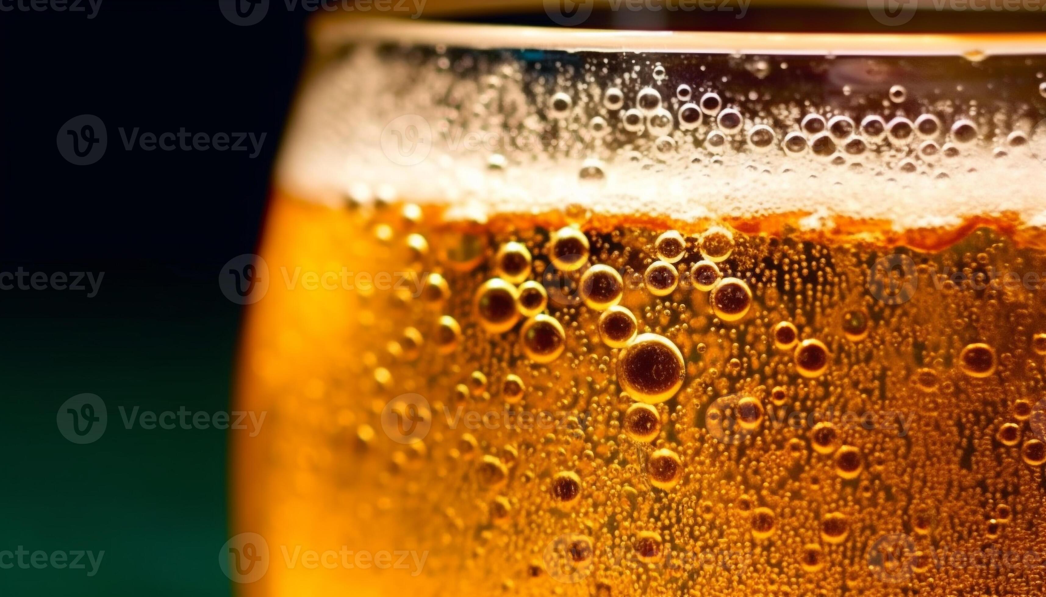 Gold colored liquid drops in frothy beer glass, refreshing drink ... Gold colored liquid drops in frothy beer glass, refreshing drink ...