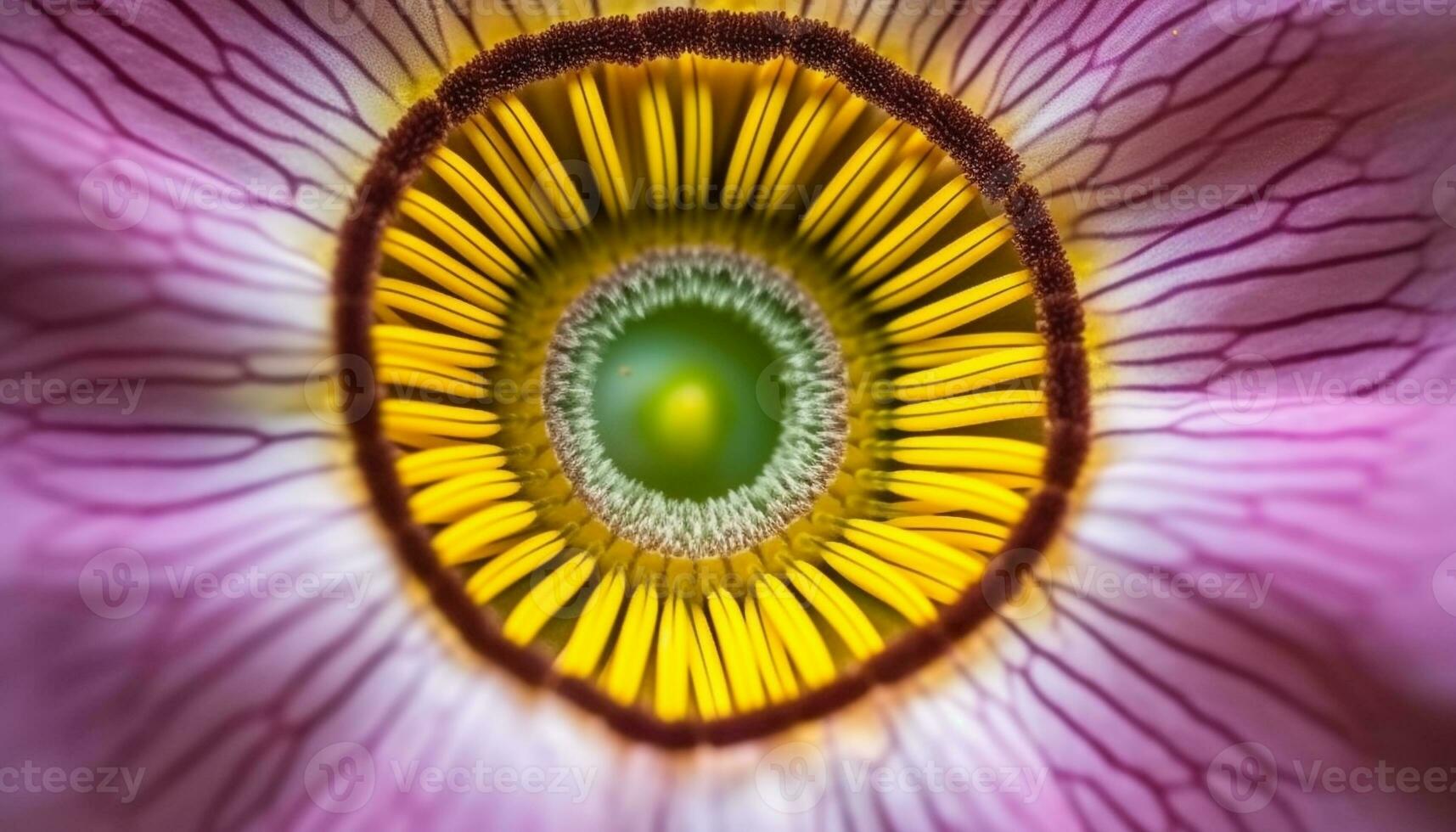 Vibrant floral pattern showcases beauty in nature extreme close up generated by AI photo