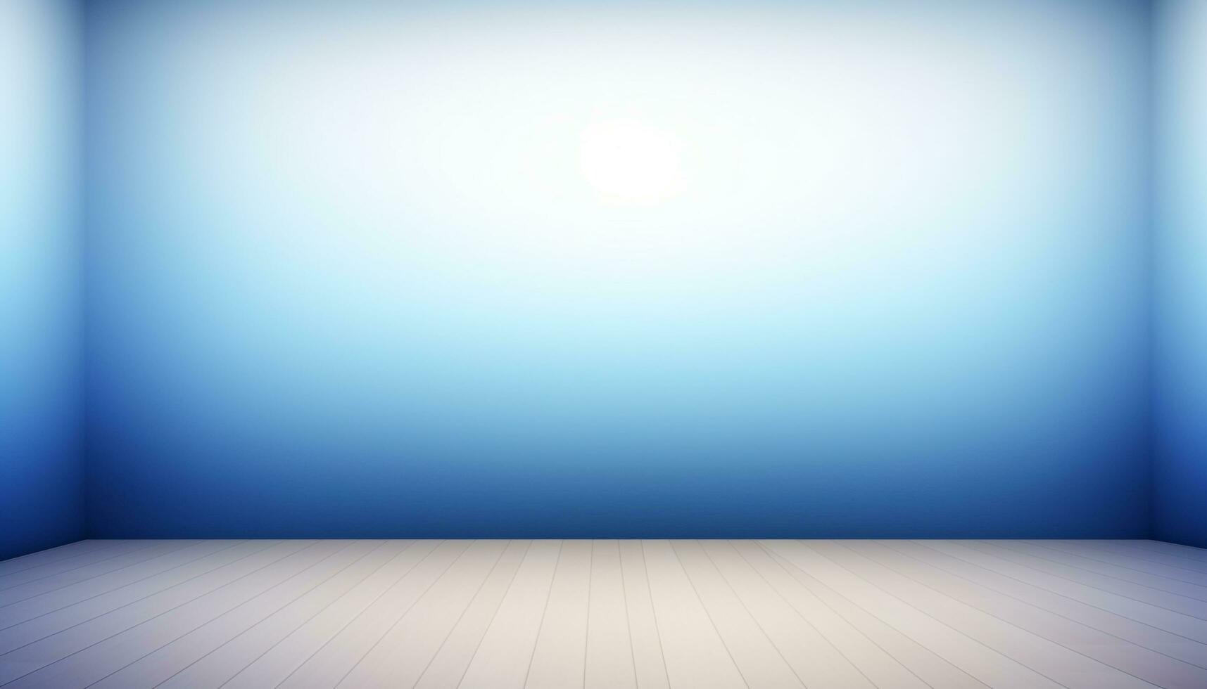 Empty modern room with blue backdrop and shiny flooring generated by AI photo