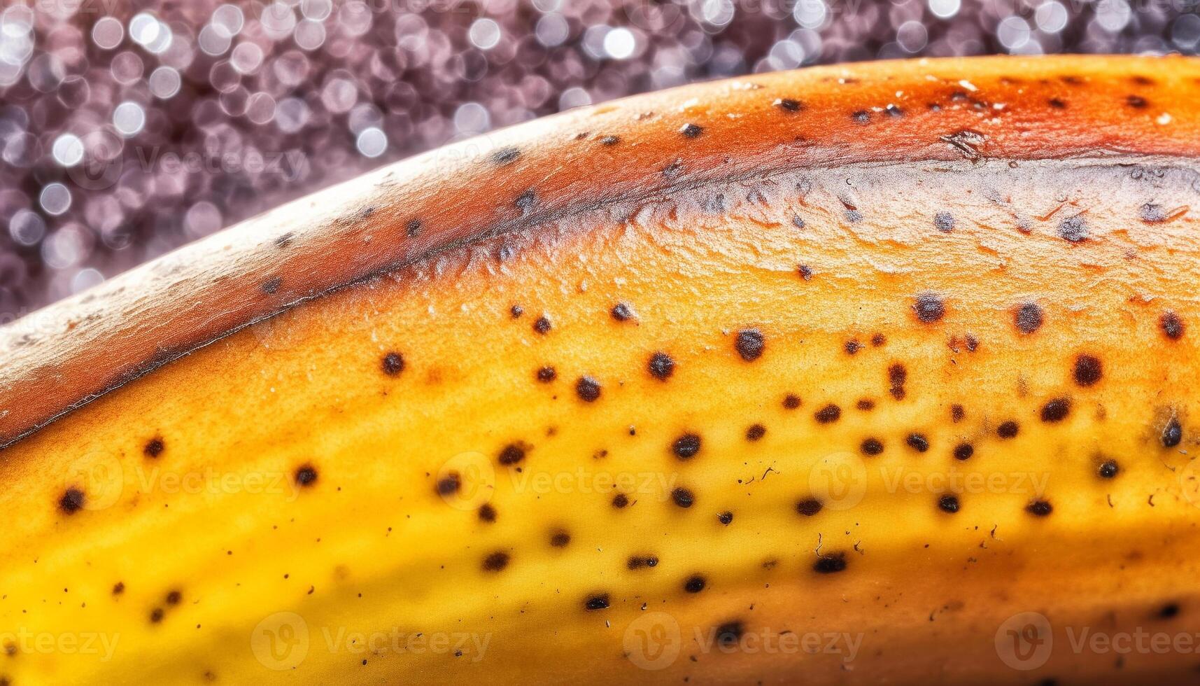 Vibrant yellow spotted fruit drop in wet nature background generated by AI photo