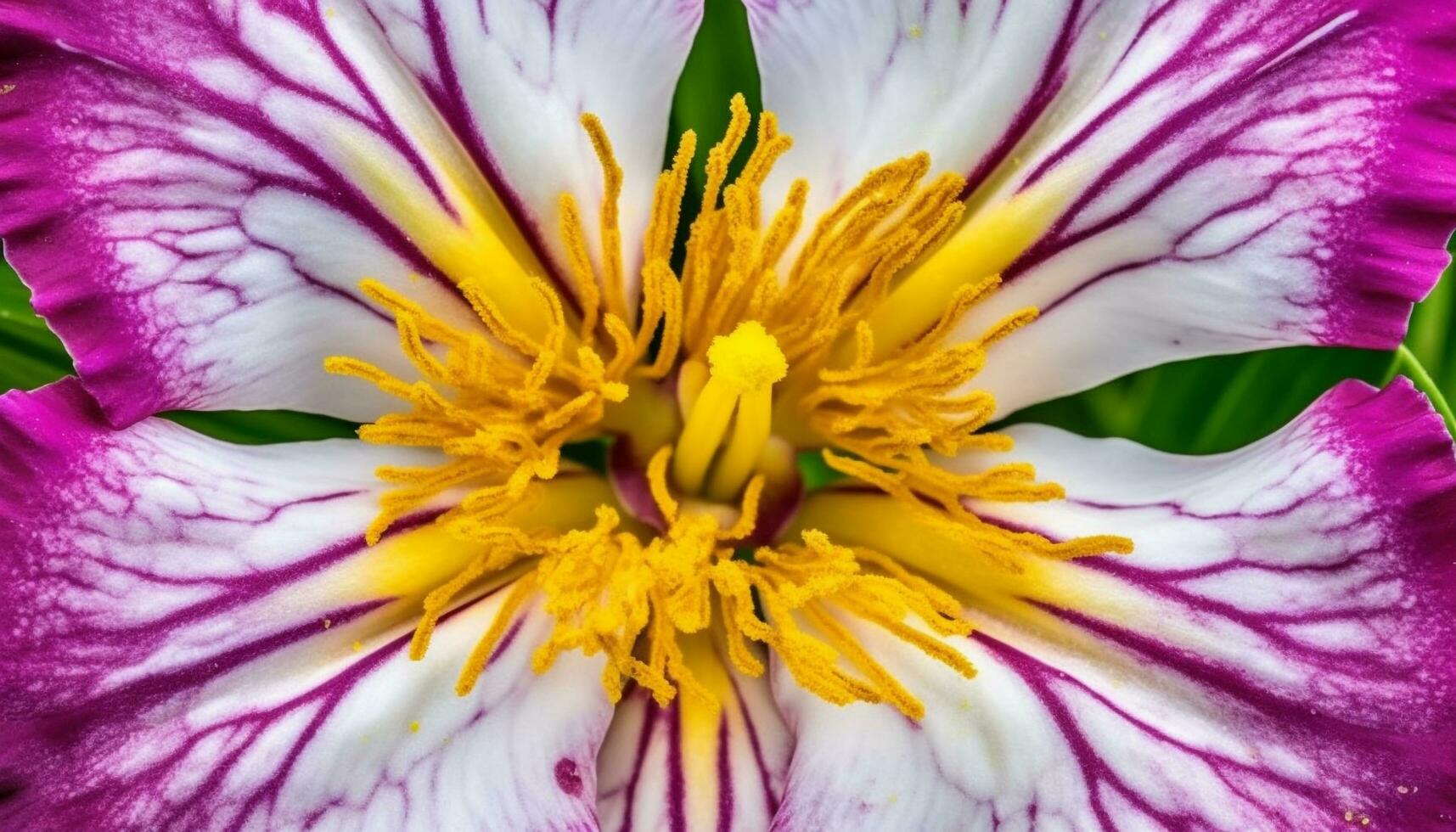 Vibrant pink and purple lotus water lily in pond water generated by AI photo