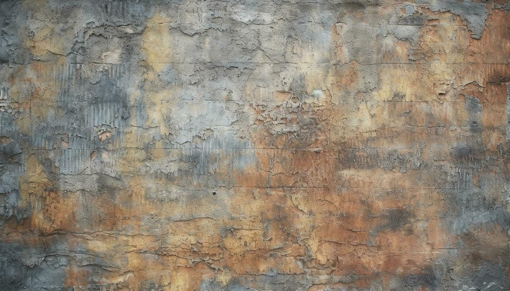 Rusty steel plate with grunge paint on old fashioned building feature generated by AI photo