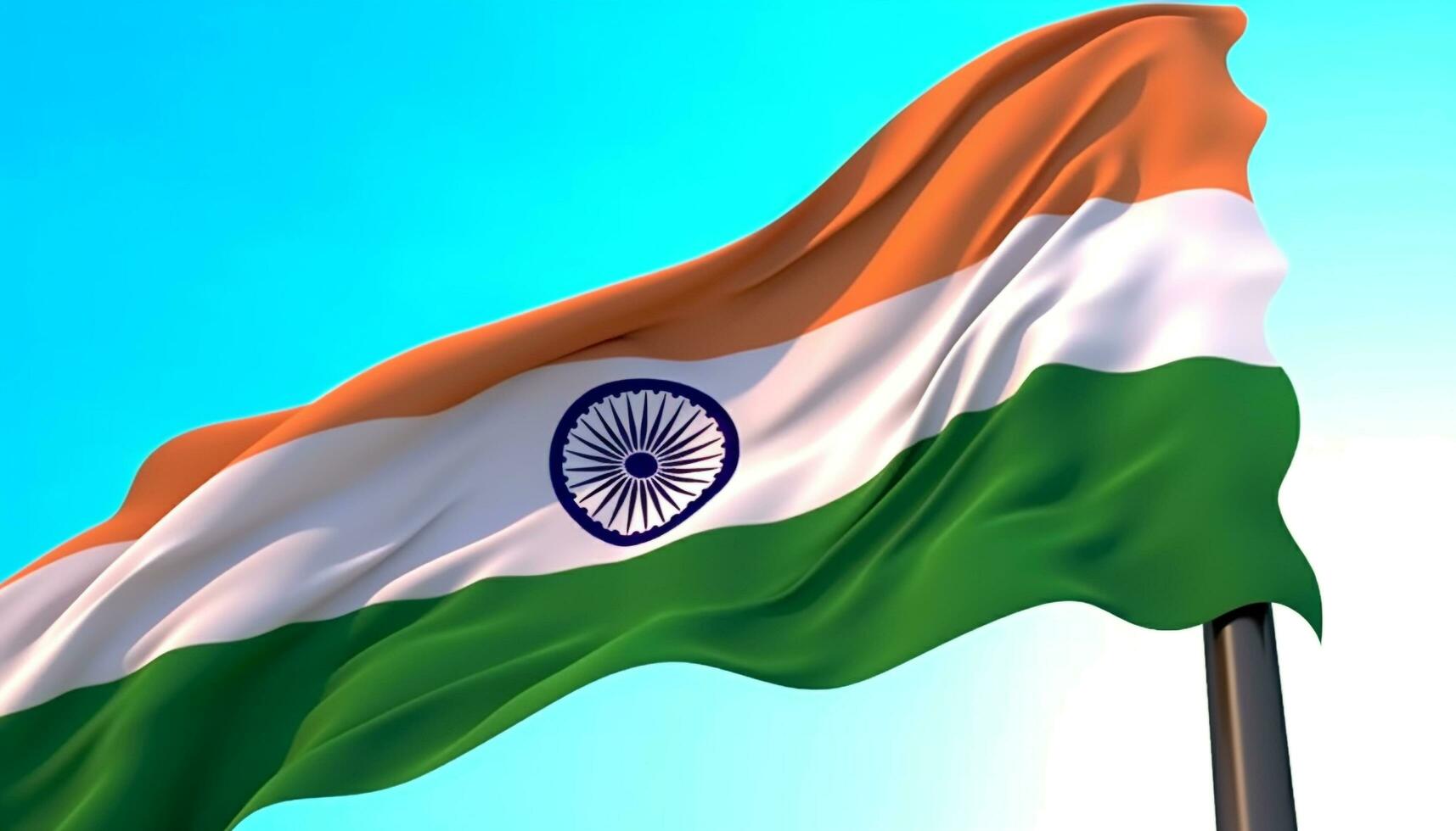 Waving tricolor flag symbolizes patriotism and national identity with pride generated by AI photo