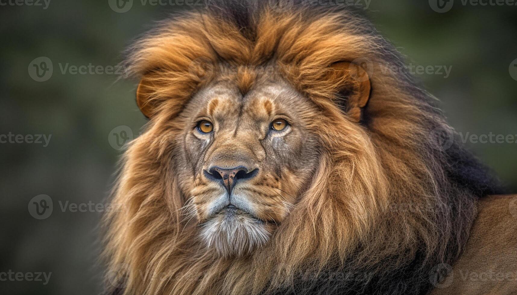 Large feline mammal with a majestic mane in African wilderness generated by AI photo